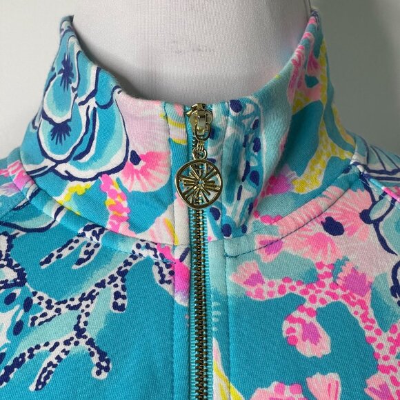 Lilly Pulitzer #004839 Women's Blue Skipper Popover 1/4 Zip Up Jacket Size Small - Picture 8 of 10